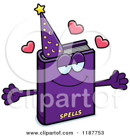 Cartoon of a Loving Magic Spell Book Mascot - Royalty Free Vector Clipart by Cory Thoman