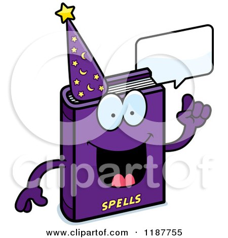 Cartoon of a Talking Magic Spell Book Mascot - Royalty Free Vector Clipart by Cory Thoman
