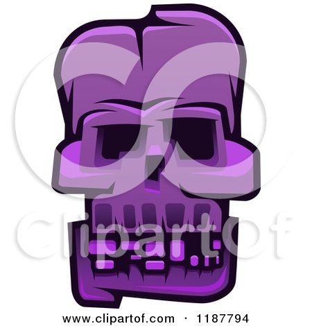 Clipart of a Purple Monster Skull - Royalty Free Vector Illustration by Vector Tradition SM