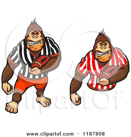 Clipart of Gorilla Football Referees - Royalty Free Vector Illustration by Vector Tradition SM