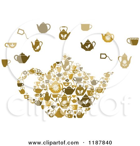 Clipart of a Tea Pot and Items - Royalty Free Vector Illustration by Vector Tradition SM