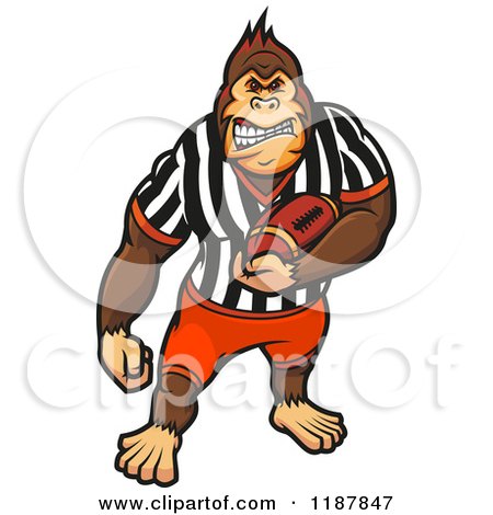 Clipart of a Gorilla Football Referee - Royalty Free Vector Illustration by Vector Tradition SM