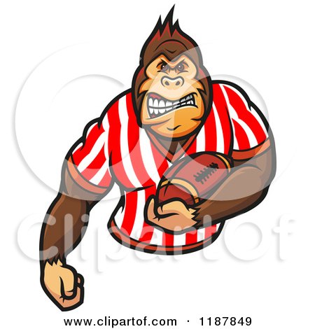 Clipart of a Gorilla Football Referee 2 - Royalty Free Vector Illustration by Vector Tradition SM