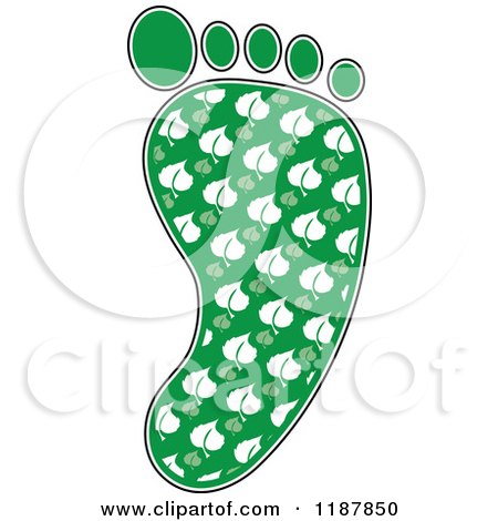 Cartoon of a Footprint with a Leaf Pattern - Royalty Free Vector Clipart by Maria Bell