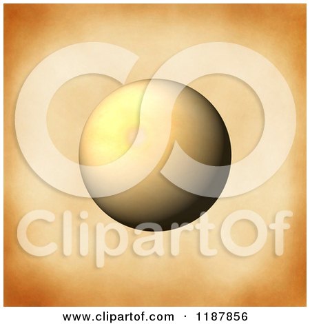 Clipart of a 3d Sphere over Vintage Paper - Royalty Free CGI Illustration by oboy