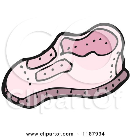 Cartoon of a Child's Pink Shoe - Royalty Free Vector Illustration by lineartestpilot