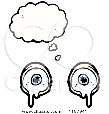 Cartoon of a Pair of Eyes Thinking - Royalty Free Vector Illustration by lineartestpilot