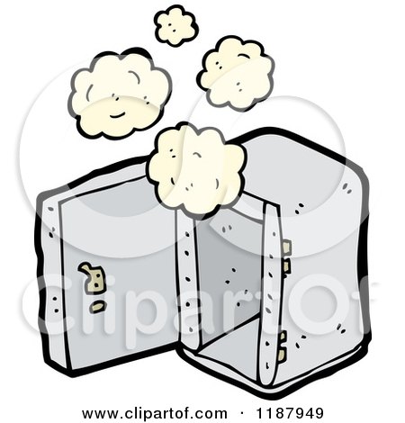 Cartoon of an Open Safe - Royalty Free Vector Illustration by lineartestpilot