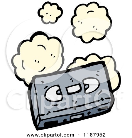 Cartoon of a Cassette Tape - Royalty Free Vector Illustration by lineartestpilot