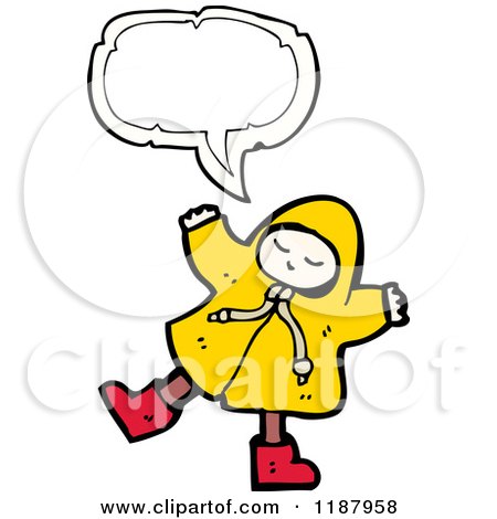 Cartoon of a Child Wearing a Raincoat - Royalty Free Vector Illustration by lineartestpilot