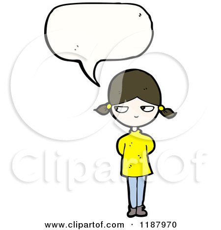 Cartoon of a Little Girl Speaking - Royalty Free Vector Illustration by  lineartestpilot #1187970