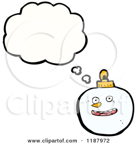 Cartoon of a Snowman Christmas Ornament Thinking - Royalty Free Vector Illustration by lineartestpilot