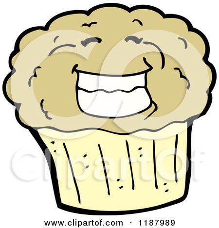 Cartoon of a Muffin Smiling - Royalty Free Vector Illustration by lineartestpilot