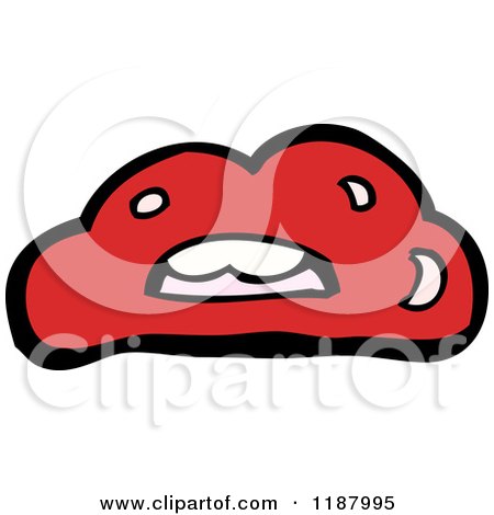 Cartoon of Red Lips - Royalty Free Vector Illustration by lineartestpilot