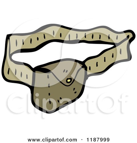 Cartoon of a Fanny Pack - Royalty Free Vector Illustration by lineartestpilot