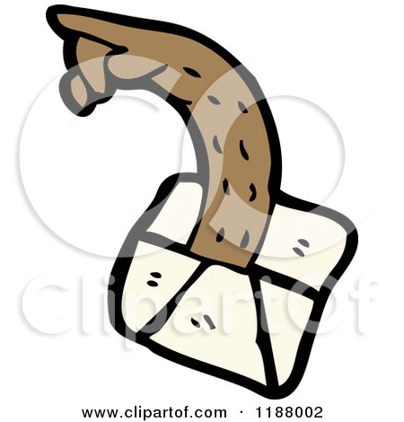 Cartoon of an Arm Coming out of an Envelope - Royalty Free Vector Illustration by lineartestpilot
