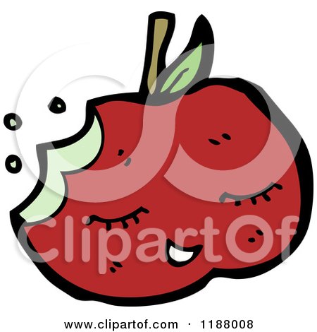 Cartoon of a Bitten Apple - Royalty Free Vector Illustration by lineartestpilot