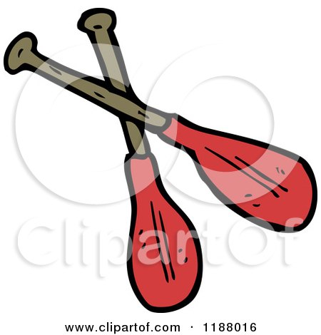 Cartoon of Oars - Royalty Free Vector Illustration by lineartestpilot