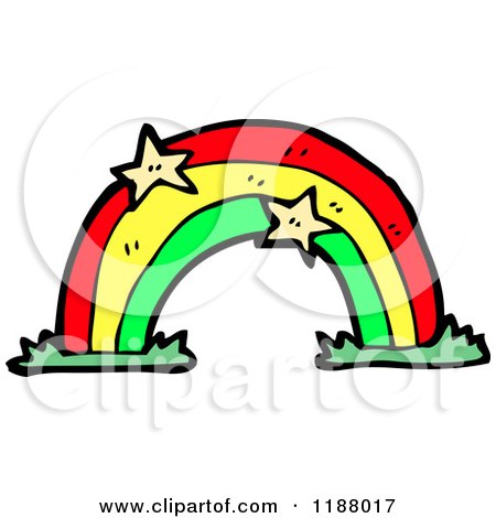 Cartoon of a Rainbow - Royalty Free Vector Illustration by lineartestpilot