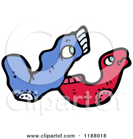 Cartoon of a Pair of Sock Puppets - Royalty Free Vector Illustration by lineartestpilot