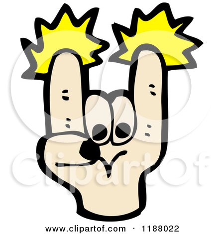 Cartoon of a Hand Doing Roak on - Royalty Free Vector Illustration by lineartestpilot
