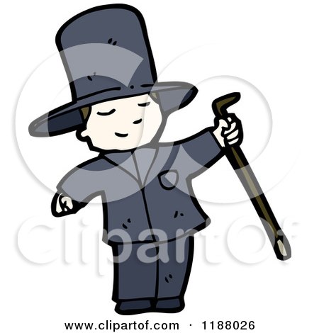 Cartoon of a Boy Dressed As a Magician - Royalty Free Vector Illustration by lineartestpilot