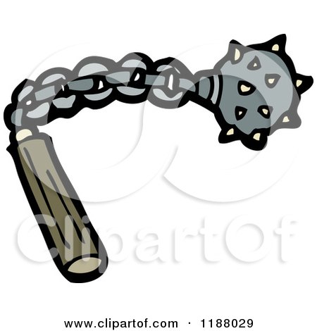 Cartoon of a Mace - Royalty Free Vector Illustration by lineartestpilot