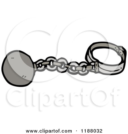 Cartoon of a Ball and Chain - Royalty Free Vector Illustration by lineartestpilot