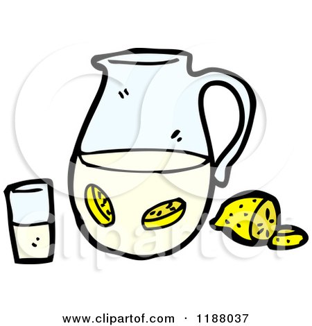 Cartoon of a Pitcher of Lemonade - Royalty Free Vector Illustration by lineartestpilot