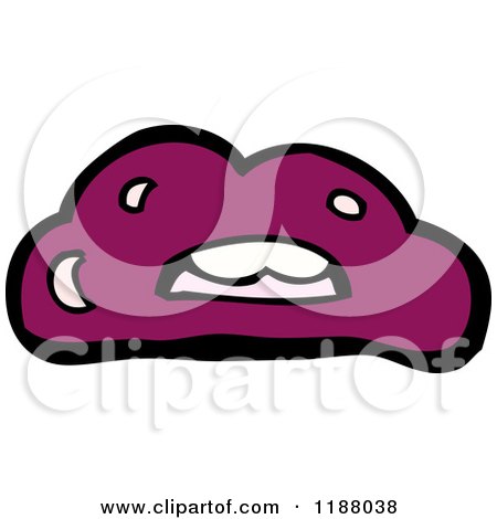 Cartoon of Purple Lips - Royalty Free Vector Illustration by lineartestpilot