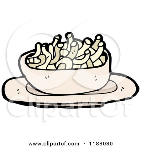 Cartoon of a Bowl of Noodles - Royalty Free Vector Illustration by lineartestpilot