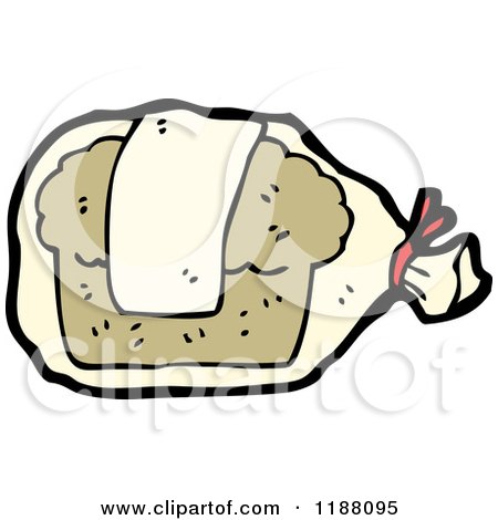 Cartoon of a Bagged Loaf of Bread - Royalty Free Vector Illustration by lineartestpilot