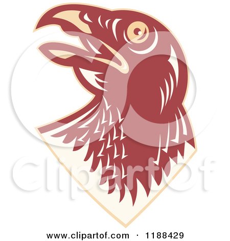 Clipart of a Retro Hawk Head Looking up - Royalty Free Vector Illustration by patrimonio