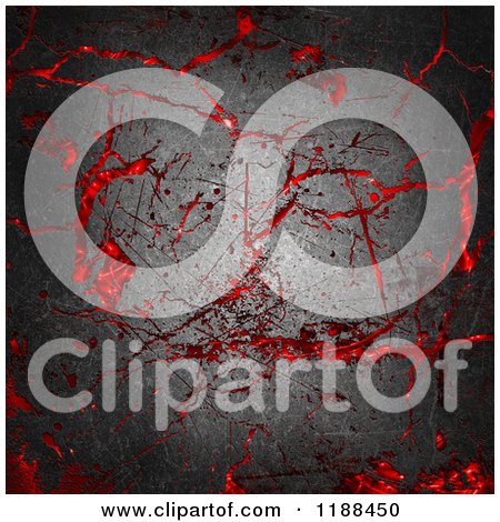 Clipart of a 3d Background of Cracked Concrete and Red - Royalty Free CGI Illustration by KJ Pargeter
