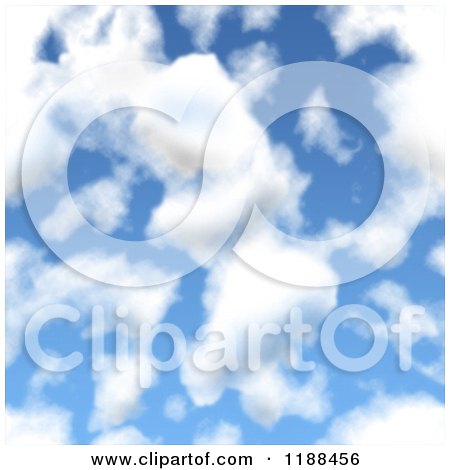 Clipart of a Blue Sky Background with White Clouds - Royalty Free CGI Illustration by KJ Pargeter