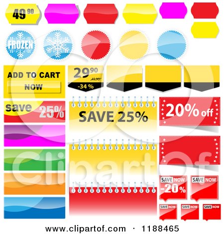 Clipart of Reflective Retail Sales Tags 3 - Royalty Free Vector Illustration by dero