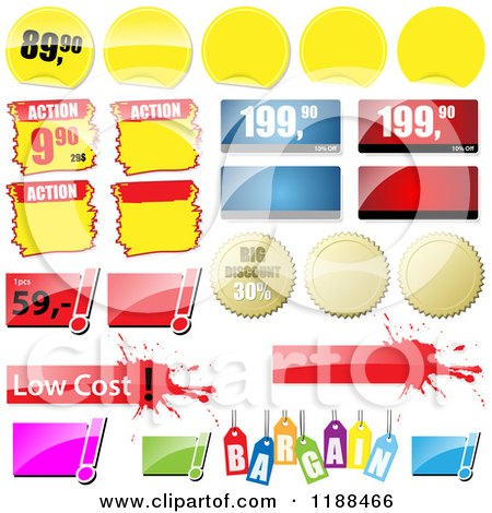 Clipart of Reflective Retail Sales Tags 4 - Royalty Free Vector Illustration by dero