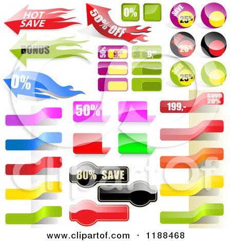 Clipart of Reflective Retail Sales Tags 6 - Royalty Free Vector Illustration by dero