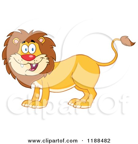 Cartoon of a Happy Male Lion Smiling - Royalty Free Vector Clipart by Hit Toon