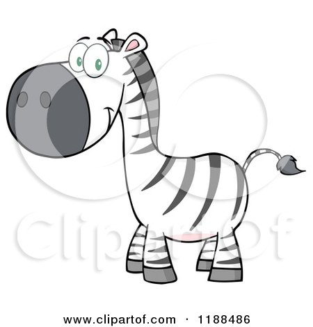 Cartoon of a Cute Happy Zebra - Royalty Free Vector Clipart by Hit Toon