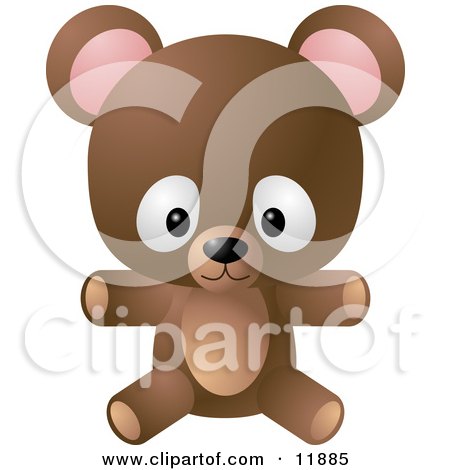 Cute Little Brown Teddy Bear Toy Clipart Illustration by AtStockIllustration