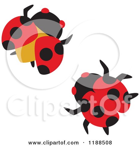 Clipart of Two Ladybugs - Royalty Free Vector Illustration by Cherie Reve