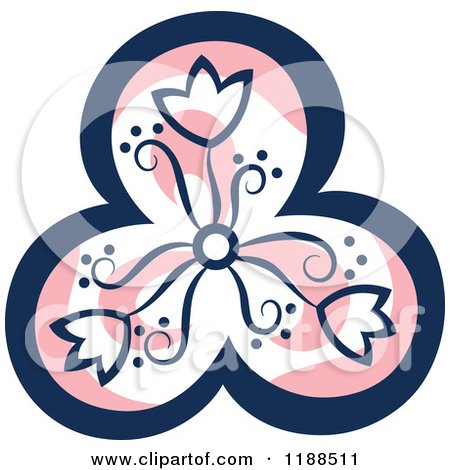 Clipart of a Blue and Pink Flower - Royalty Free Vector Illustration by Cherie Reve