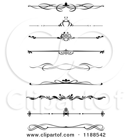 Clipart of Black and White Medieval Book Rules or Borders - Royalty Free Vector Illustration by Vector Tradition SM