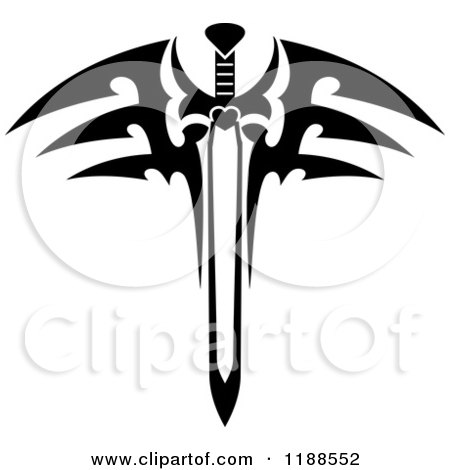 tribal wings and sword design