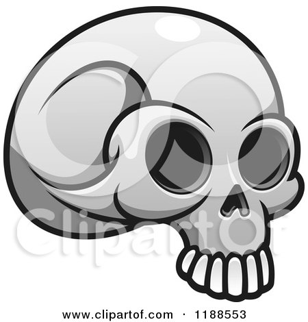Clipart of a Grayscale Skull - Royalty Free Vector Illustration by Vector Tradition SM