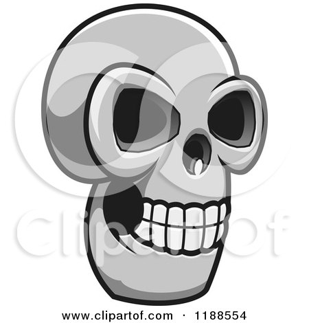 Clipart of a Grayscale Skull 2 - Royalty Free Vector Illustration by Vector Tradition SM