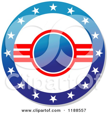 Clipart of a Round American Stars and Stripes Label 3 - Royalty Free Vector Illustration by Vector Tradition SM