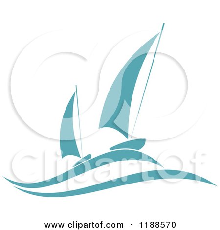 Clipart of Blue Regatta Sailboats 3 - Royalty Free Vector Illustration by Vector Tradition SM