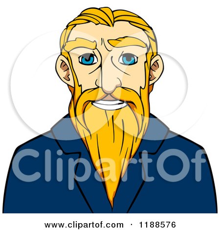 Clipart of a Happy Senior Man with a Long Blond Beard - Royalty Free Vector Illustration by Vector Tradition SM